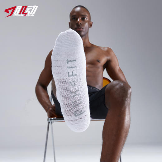 620肌动RUNFIT专业运动袜男马拉松跑步训练袜秋冬毛巾底纯色中筒袜 商品图12