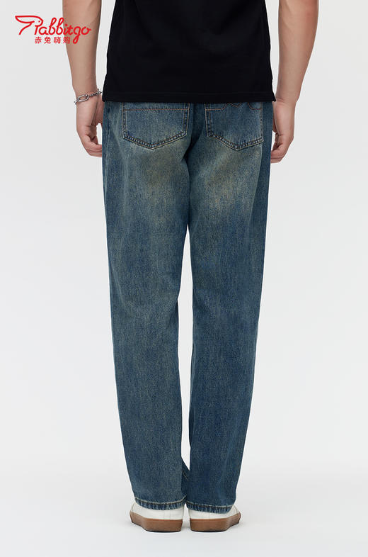 赤兔嗨购男装宽松阔腿牛仔裤2024年秋冬新款水洗长裤宽腿修饰身形 商品图4
