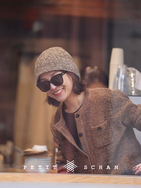 糖炒栗子 羊绒羊毛金丝小香风双色针织开衫外套