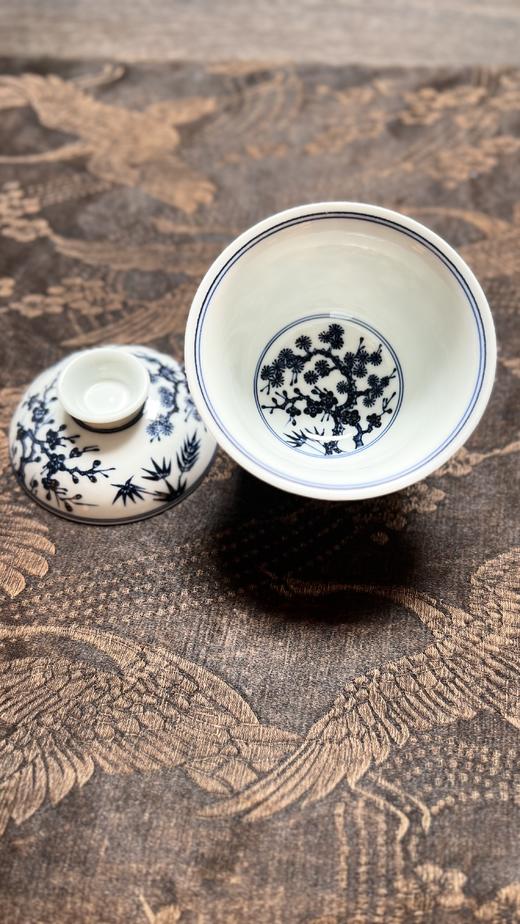 【怀宣临古】青花明永宣松竹梅钟型两才盖碗130cc 商品图1