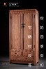 红桥红  家具严选  缅甸花梨（大果紫檀）  【198 两门三抽屉 素面衣柜 拼板】 商品缩略图1