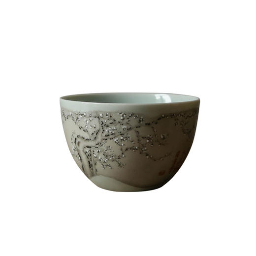 茶香记  疏影横斜水清浅主人杯 古法蕴味 古残纸底色效果 矾红手书 文人气十足  布局巧妙 实用之器 功夫茶具 茶杯 商品图4