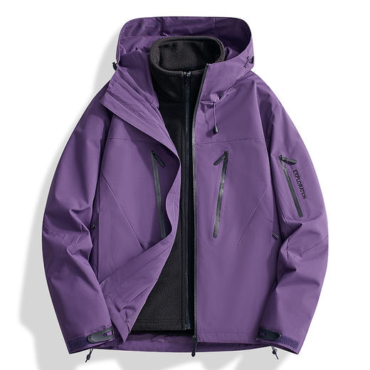 【精选】01E STATION三合一防风防水防污石墨烯内胆黑金工艺冲锋衣（11色可选） 男女同款百搭外套777 商品图4