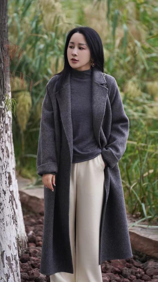 米白色 臣禾【十牦牛绒双面呢大衣】 10%牦牛绒90%绵羊毛 JZ244080180  商品图2