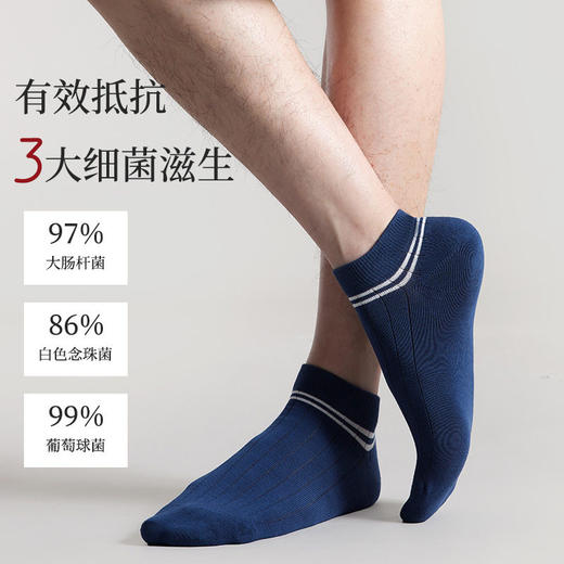 SYWY-Y19 【1双】纯棉防臭吸汗抗菌防滑短袜男士透气休闲中筒袜子船袜袜隐形袜男夏 商品图1