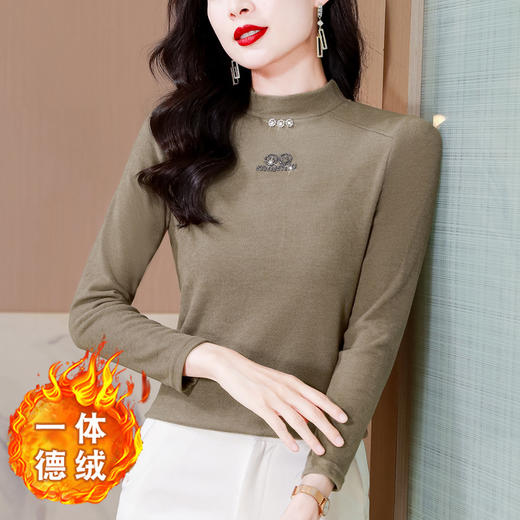 雀说半高圆领加厚德绒打底衫新款洋气内搭保暖上衣AL312 商品图6