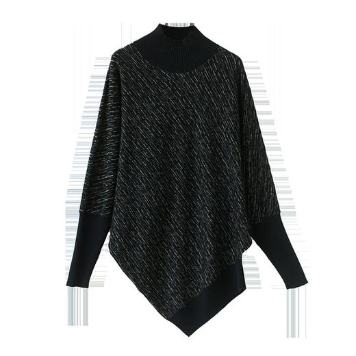 CC-JDS-8878半高领针织衫女秋冬2024新款蝙蝠袖毛衣打底衫女宽松洋气显瘦上衣 商品图4