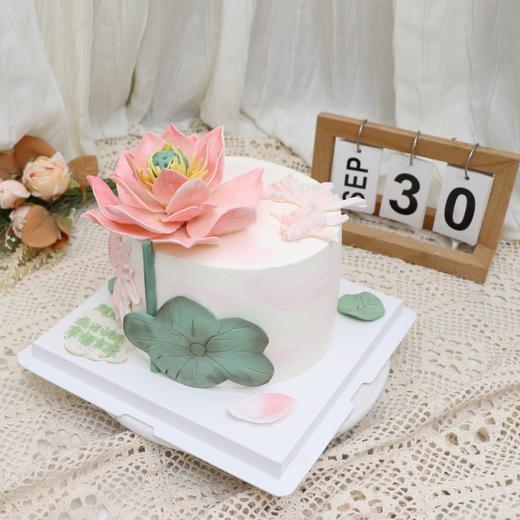 荷花锦鲤祝寿蛋糕 商品图0