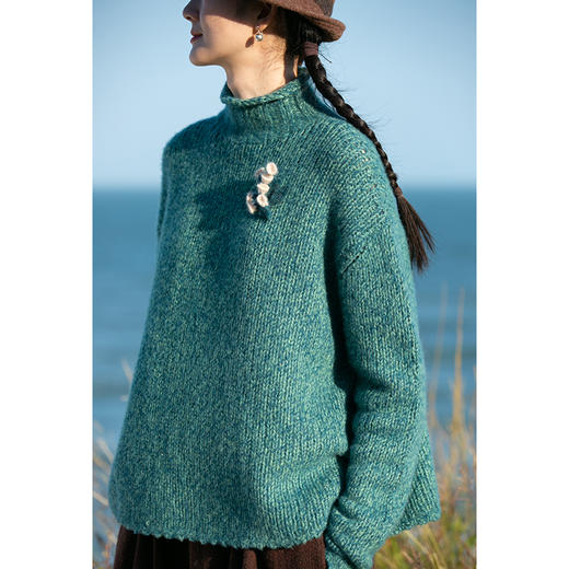 【*回归】牧衣游原创设计真丝羊绒混织毛织套头衫----遥遥 商品图0