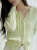 【现货】Even Vintage| 马海毛混纺 镂空挑孔温柔针织开衫外套冬春毛衣女 商品缩略图1