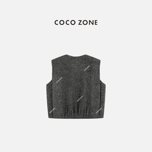 COCO ZONE 时尚小众圆领马夹通勤风无袖上衣CC1D2450 商品图1