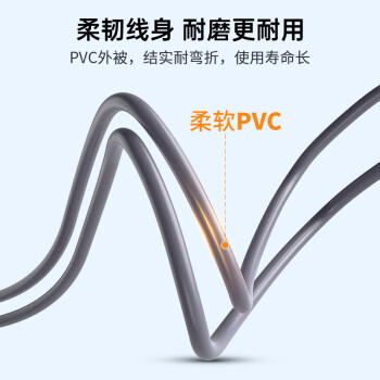 秋叶原（CHOSEAL）超五类网线 CAT5e类高速百兆网线 家用工程装修电脑宽带连接跳线成品网线 灰色5米 QS5401AT5 商品图6