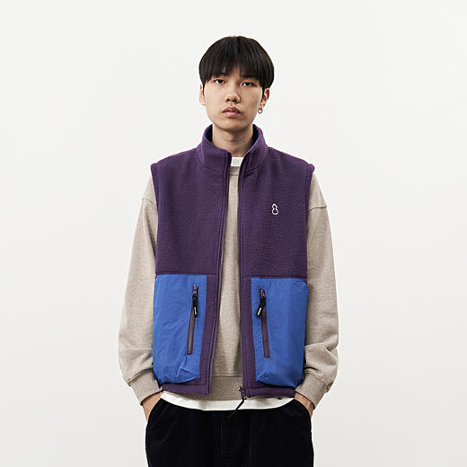 吃茶去chichaqu24秋冬双面穿抓绒马甲山系高领摇粒绒户外保暖男女 商品图0