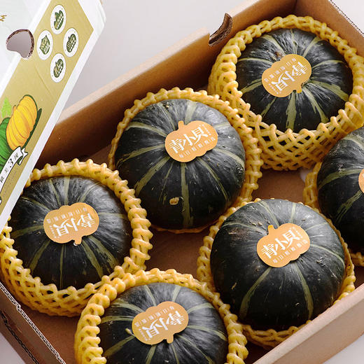 【积分兑换】贝贝南瓜 | 4.5斤5～6枚礼盒装 生态种植 源种青小贝甜糯板栗香 口感粉沙 饱腹粗粮 候物 商品图0