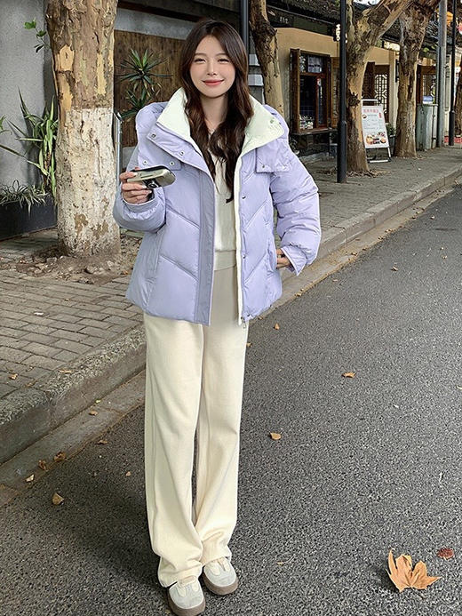 Im Presionismo加厚立领撞色羽绒棉棉服 商品图3
