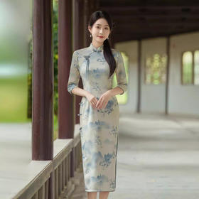 ZAYS-229年轻雪花绒高级感旗袍2024秋新中式国风气质文艺改良旗袍