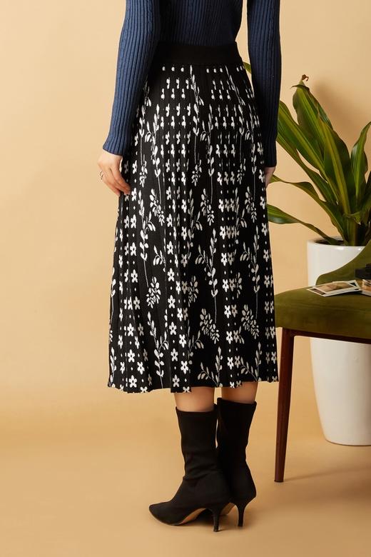 Le Malene 白色碎花图案针织半裙 10563 商品图2
