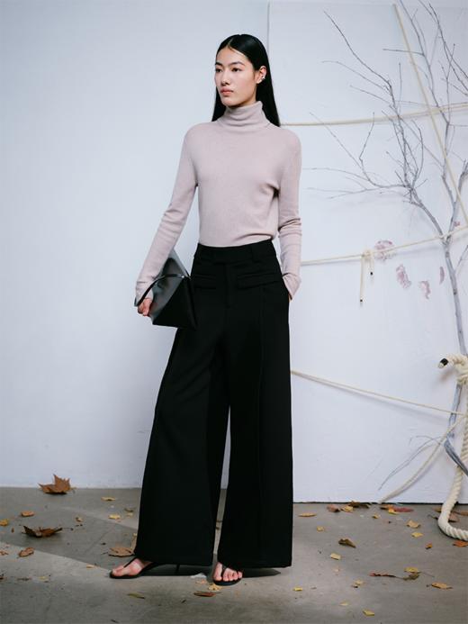 LIYIHAN 24秋羊绒高领合体羊绒衫宽松套头保暖打底衫软糯慵懒百搭 商品图3