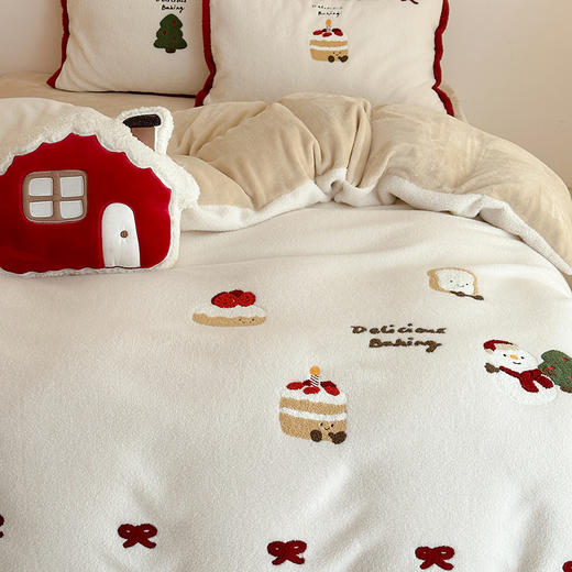 【双旦秒杀】自然醒仿生羊毛绒牛奶绒四件套可爱圣诞人冬季加厚少女心被套珊瑚绒床上用品MT（不参与优惠券） 商品图3