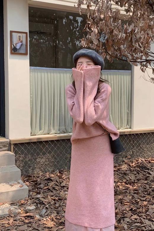 amadella 温柔甜美系粉色双层针织半裙纱裙 17474 商品图3