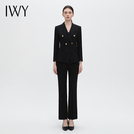 IWY/干练黑色新中式职业西服套装气质职场总裁范干练时尚工作服OLC14105+P34105-黑色 商品图4