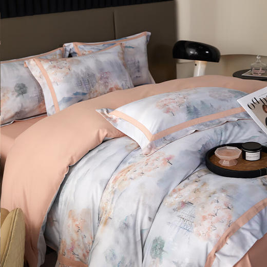 【多样屋专柜】多样屋拉斐-粉臻棉磨毛四件套全棉纯棉秋冬季床单加厚保暖被套 1.5/1.8m床单款 商品图0