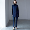 IWY/藏青色羊毛大衣女双面毛呢外套秋冬物业工服ND9020 商品缩略图4