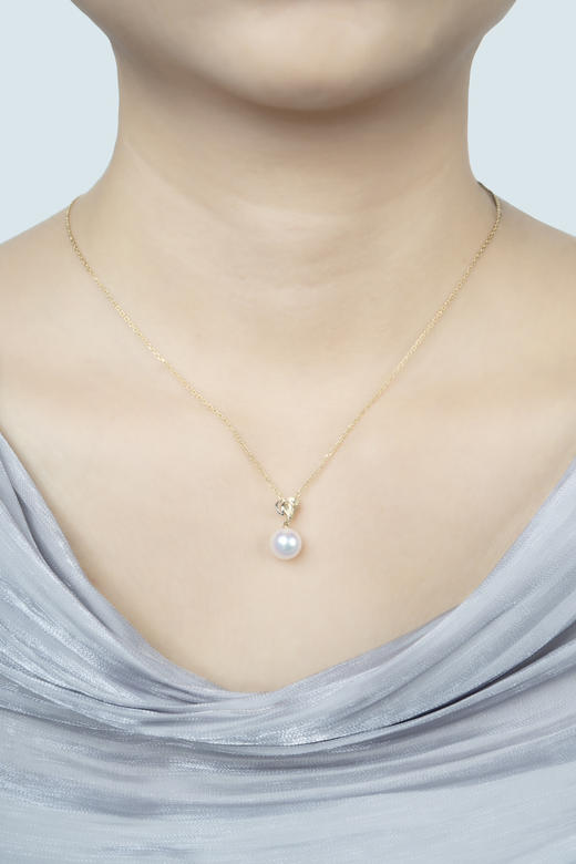 「镜像 」珍珠14k白金黄金项链 商品图3