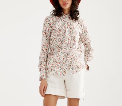 法国AIGLE女长袖衬衫粉白色AD504 商品图0