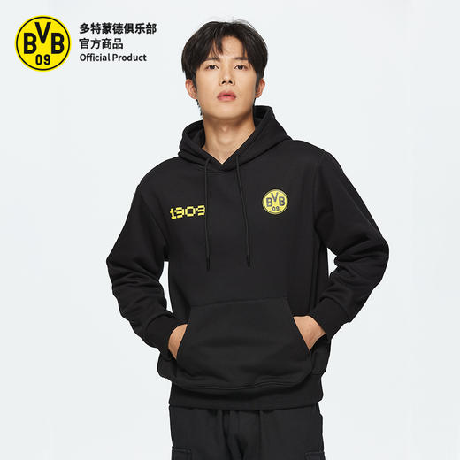 【官方正版】多特蒙德足球俱乐部 | 黑色长袖连帽卫衣秋冬保暖新潮时尚球迷用品 商品图3