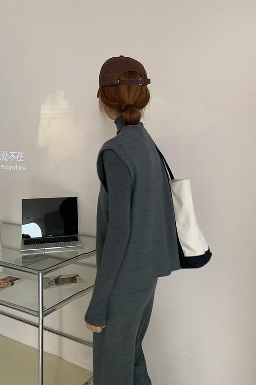 Le Malene 灰色马甲长裤三件套针织套装 17464 商品图4