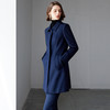 IWY/藏青色羊毛大衣女双面毛呢外套秋冬物业工服ND9020 商品缩略图1
