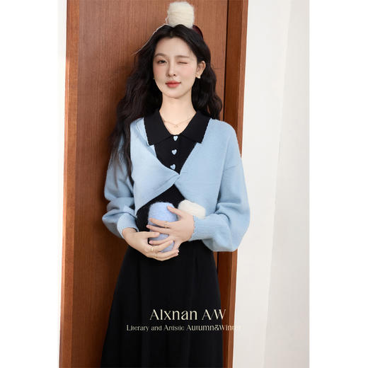 【65折秒杀】鹿向南「柔蓝轻语」背心裙 不含毛衣L51602 商品图6