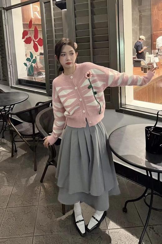 Stay2Weeks 设计感波浪条纹针织外套 17433 商品图0