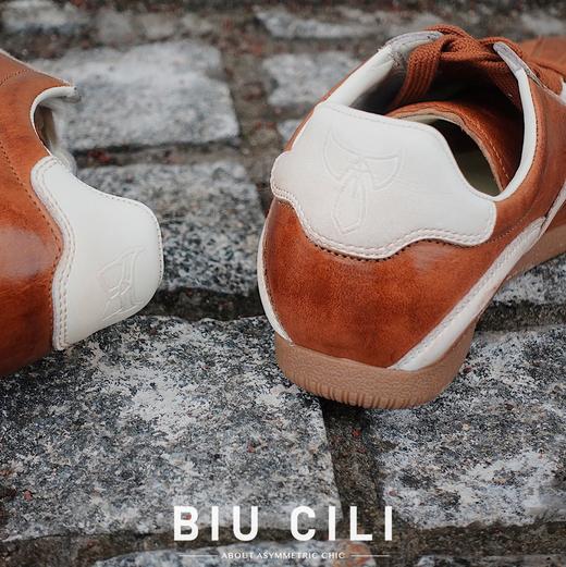BIUCILI 原创设计棕色马皮复古德训鞋休闲鞋 商品图4