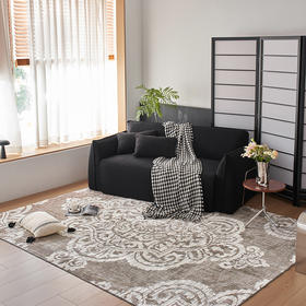 自然醒轻奢时髦拉波尔地毯高定轻奢扎染格纹条纹地毯客厅沙发卧室床边地垫防滑脚垫MT