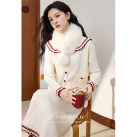 鹿向南「草莓可颂」毛衣半身裙两件套秋冬女2025年新款时尚套装