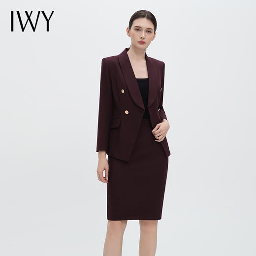 IWY/高端干练安可拉红西装套裙高级白领女总裁商务工作西服两件套CS14105 商品图1