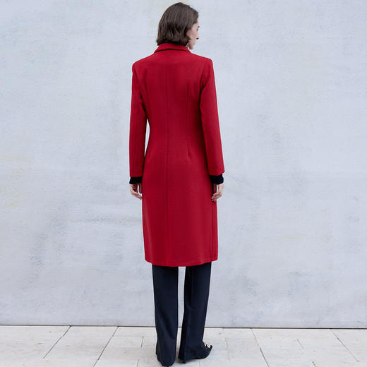 IWY/红色冬季毛呢外套女职业装气质韩版简约空姐制服C2147 商品图3