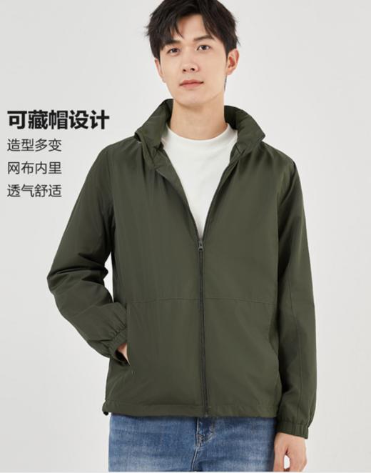 佐丹奴男装BM纯色梭织可藏帽网里风衣外套13074827 商品图1