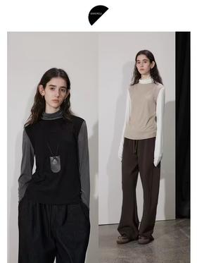 半圆/D24404547/撞色高领打底衫