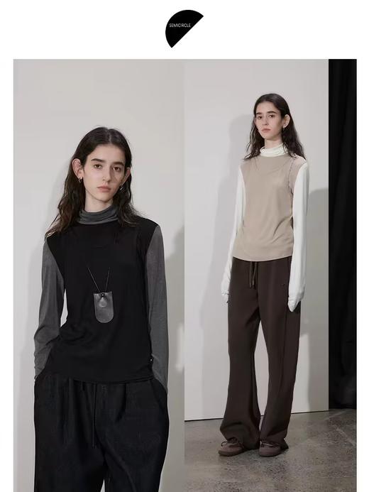 半圆/D24404547/撞色高领打底衫 商品图0