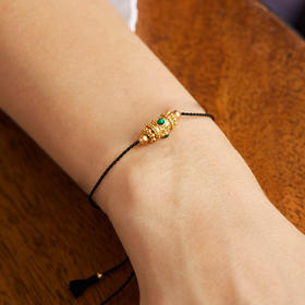 北京仓｜Dorothee sausset-Rakhi 1 Malakite fil noir-黑绳 22k镀金 孔雀石 转运珠 手链［法国设计师］