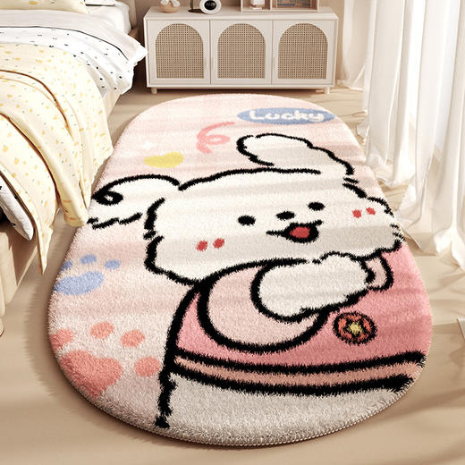 【可水洗，仿羊绒床边毯】卡通仿羊绒地毯 隔凉防滑垫 家用地毯 耐脏易打理 卧室床边毯 柔韧仿羊毛手感 拥抱小奶猫般的温柔-QQ 商品图8