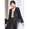 【复古小香外套】米思阳2026春季法式赫本格纹柔软弹力蕾丝面料 定制金葱混纺格纹1914 商品缩略图0