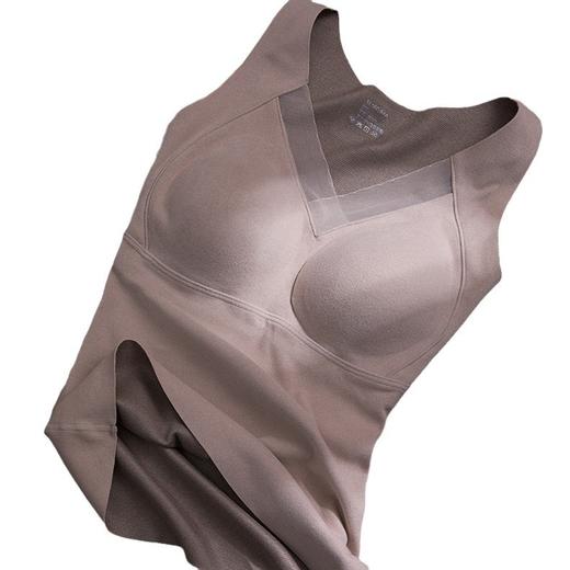 3D石墨烯秋冬【无痕保暖背心】固定杯免文胸 美背自发热内衣女可机洗 商品图4