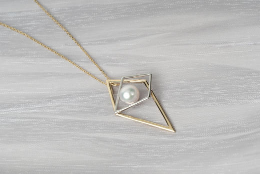 「镜像.菱」Akoya珍珠14k项链 商品图1