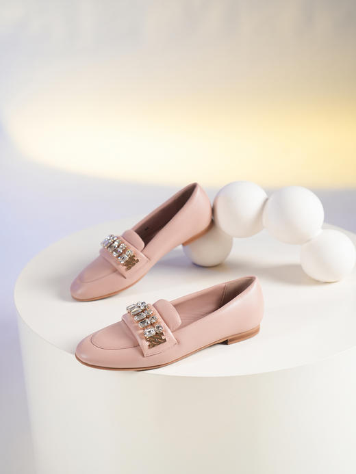 豪麟名鞋CASADEI女鞋平底鞋羊皮革C274S粉色 商品图3