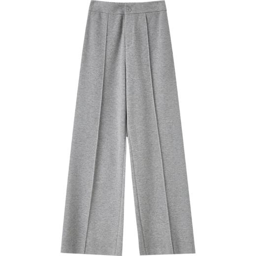 【商场同款】CNT4071“格雷灰糯米裤” 宽直筒裤 前中立体线设计视觉显瘦 后松紧腰轻松舒适 拉绒雪尼尔弹力面料 不紧绷易打理 商品图10