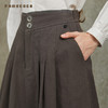 Famecoco范可儿中腰A字半裙长款纯色百搭文艺半身裙FAC6HA004 商品缩略图4
